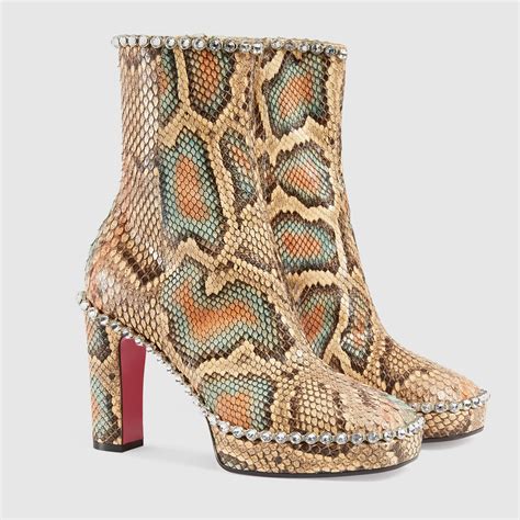 gucci pink python boots|Gucci wool ankle boots.